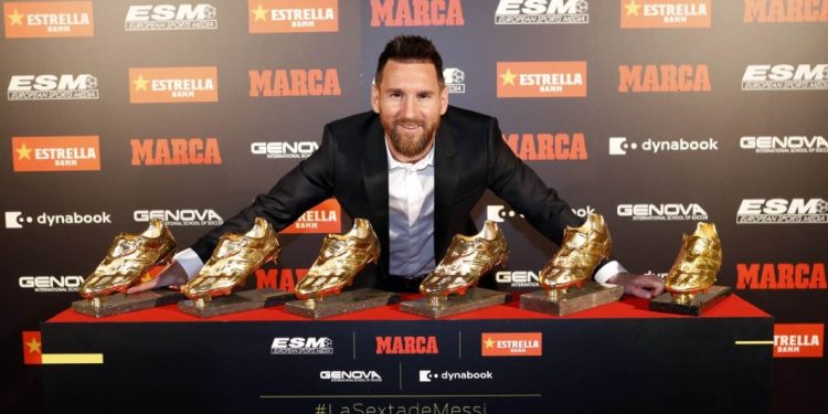 Messi y sus 6 botas de oro