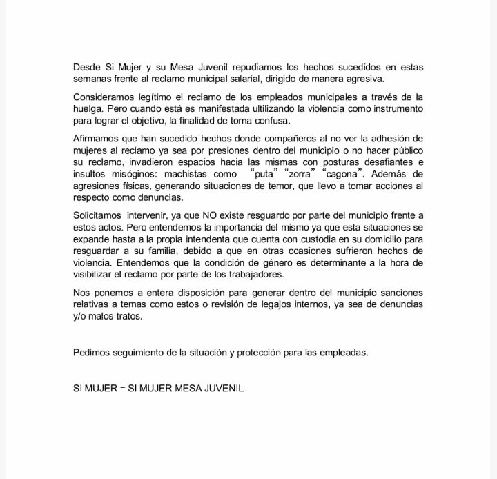 Nota presentada por si mujer por violencia