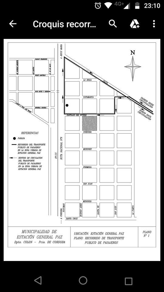 Mapa de estacion general paz