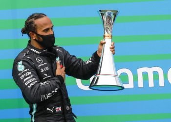 Hamilton en el podio