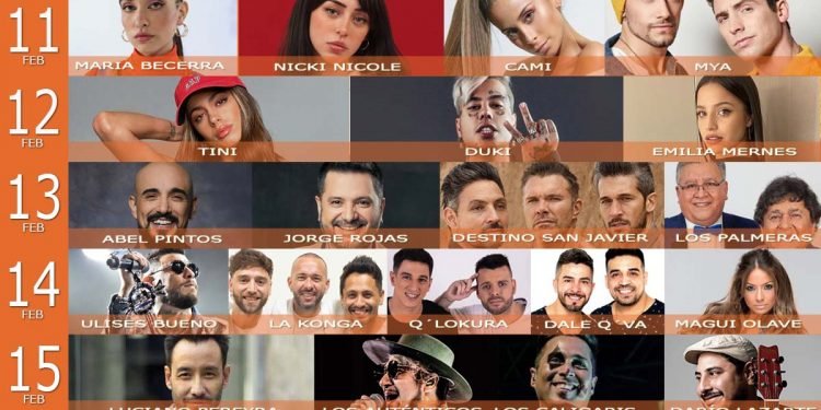 Esta será la grilla de artistas del festival villa maría 2022
