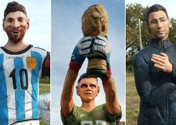 La estatua de Messi, El Dibu y Scaloni que generaron una ola de risas y memes